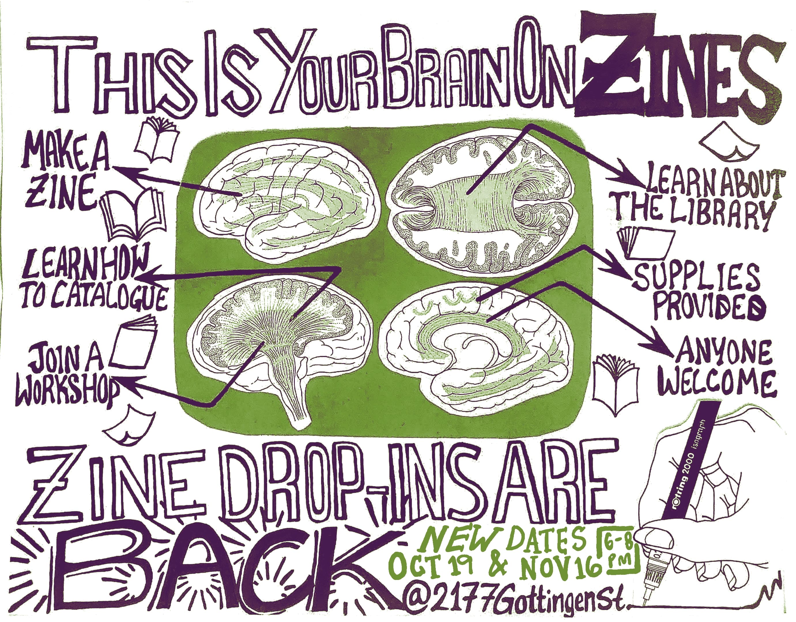 Zine drop-ins flier