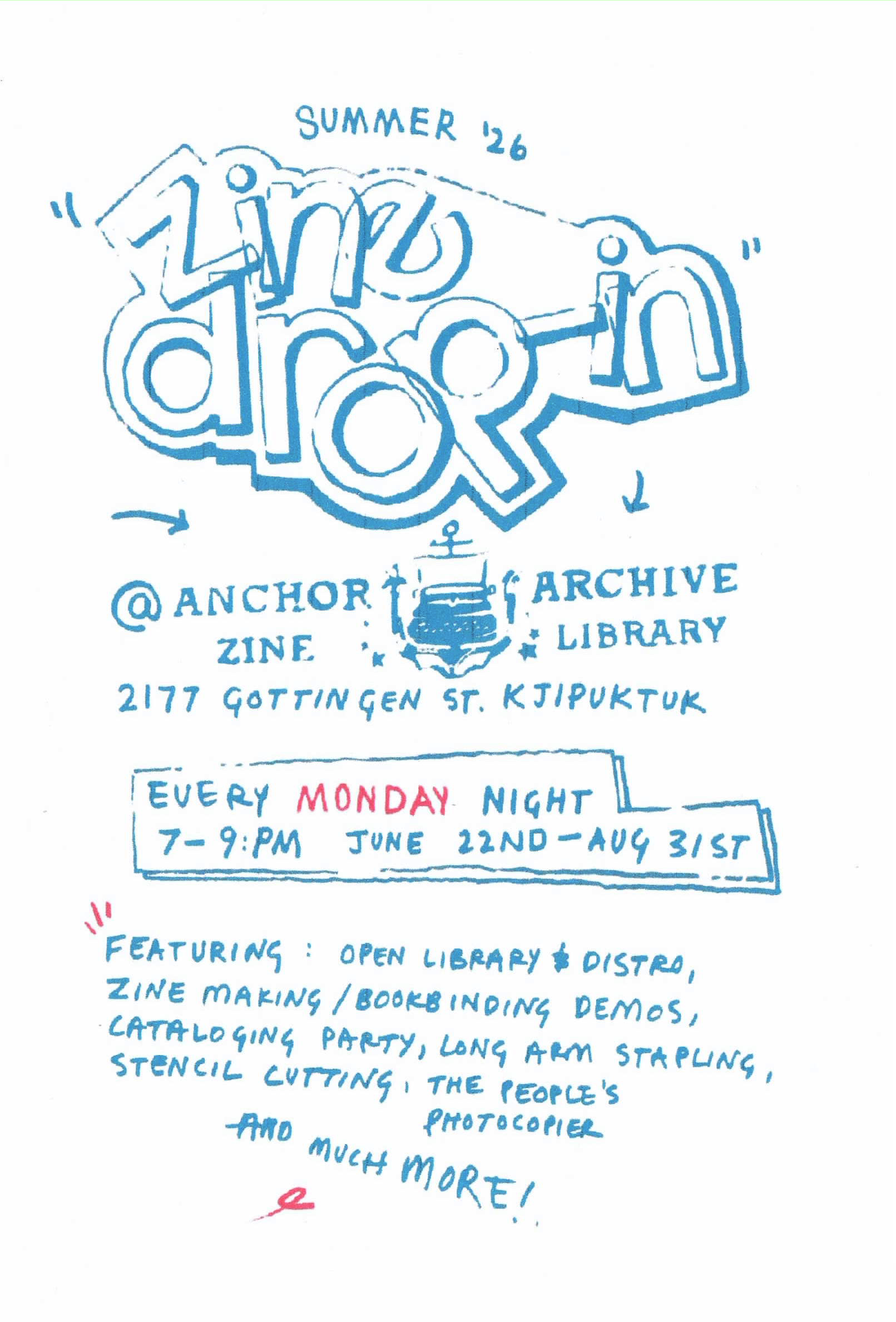 Poster for Zine Drop-Ins